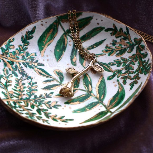 Other - TRINKET AIR DRY CLAY DISH FLORAL